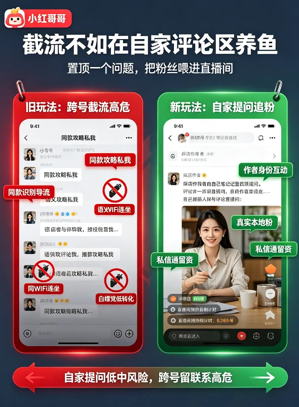 评论区截流死了提问追粉活了,本地探店号主用置顶提问喂饱直播间