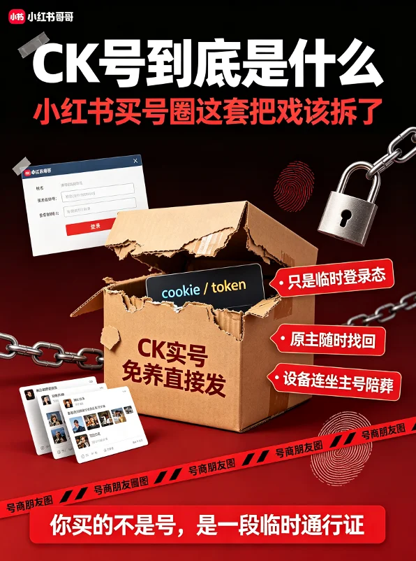 CK号到底是什么,小红书买号圈这套把戏该拆了